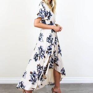 Floral High-Low Maxi Dress